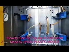 16cavity flip top cap cetakan untuk tabung berlapis semi hot runner