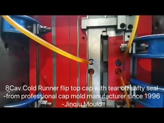 8cavity Full Hot Runner Plastik Cap dalam temp temp temp tahan flip cetakan untuk botol minyak
